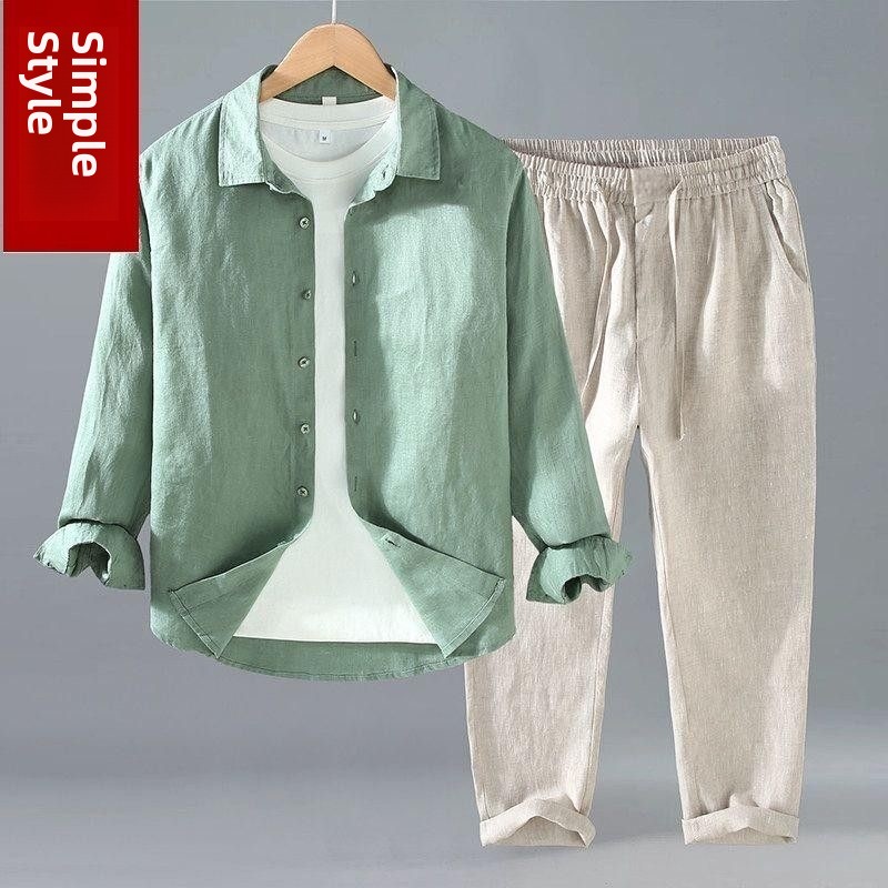 Linen Shirt Breathable - Bol Keten Kısa Kollu Tişört Erkek