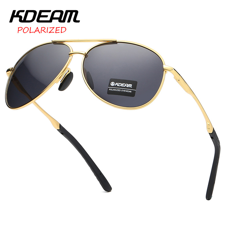 Sunglasses Aviator Polarized - KDEAM marka siyah Pilot güneş gözlüğü