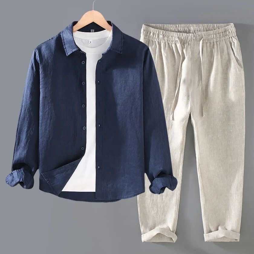 Linen Shirt Breathable - Yüksek Kaliteli Saf Keten Pamuklu Keten