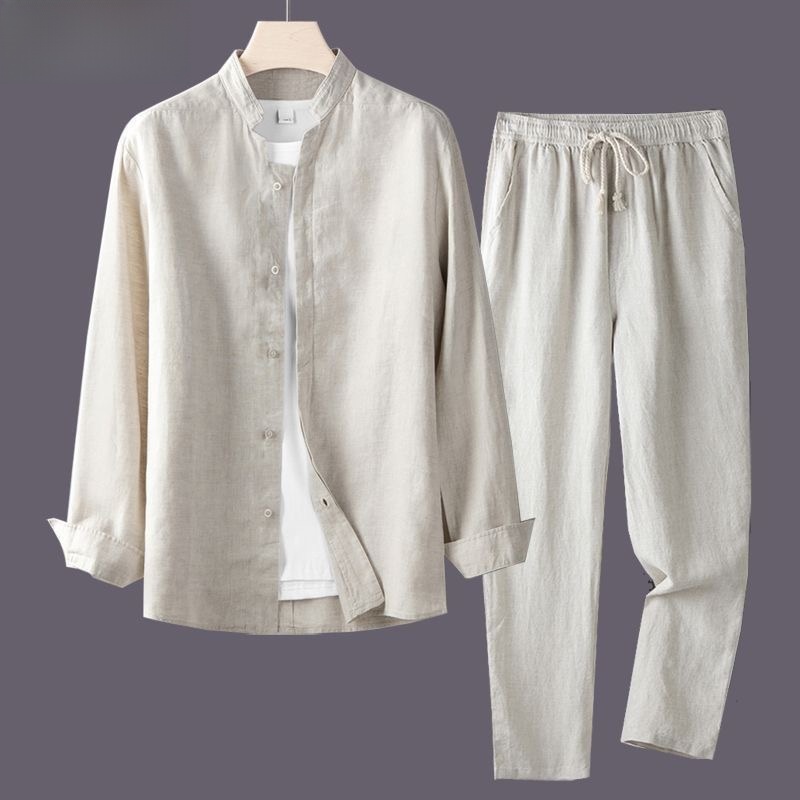 Linen Shirt Breathable - Beyaz Uzun Kollu Gömlek ve Bol