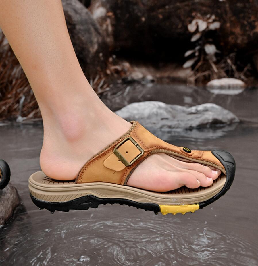 Hakiki Deri Sandalet Erkekler  - Flip Flop Leather Men incelemesi ve fiyatı