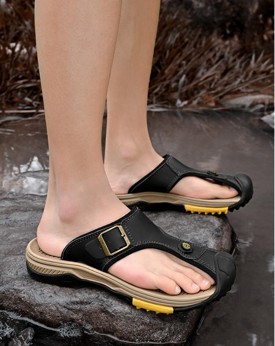 Hakiki Deri Sandalet Erkekler  - Flip Flop Leather Men incelemesi ve fiyatı