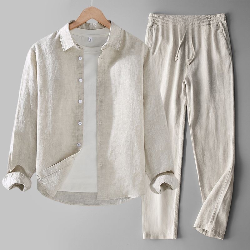 Bahar Yeni erkek Pamuk Keten U - Linen Shirt Breathable incelemesi ve fiyatı