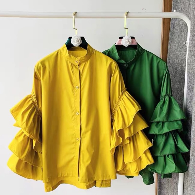 Kadın beyaz gömlek katı tam Ru - Shirt Camp Collar incelemesi ve fiyatı