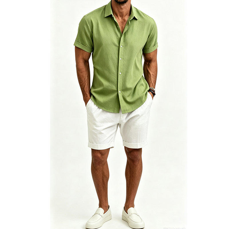 Erkek Pamuklu Keten Gömlek Tak - Linen Shirt Breathable incelemesi ve fiyatı